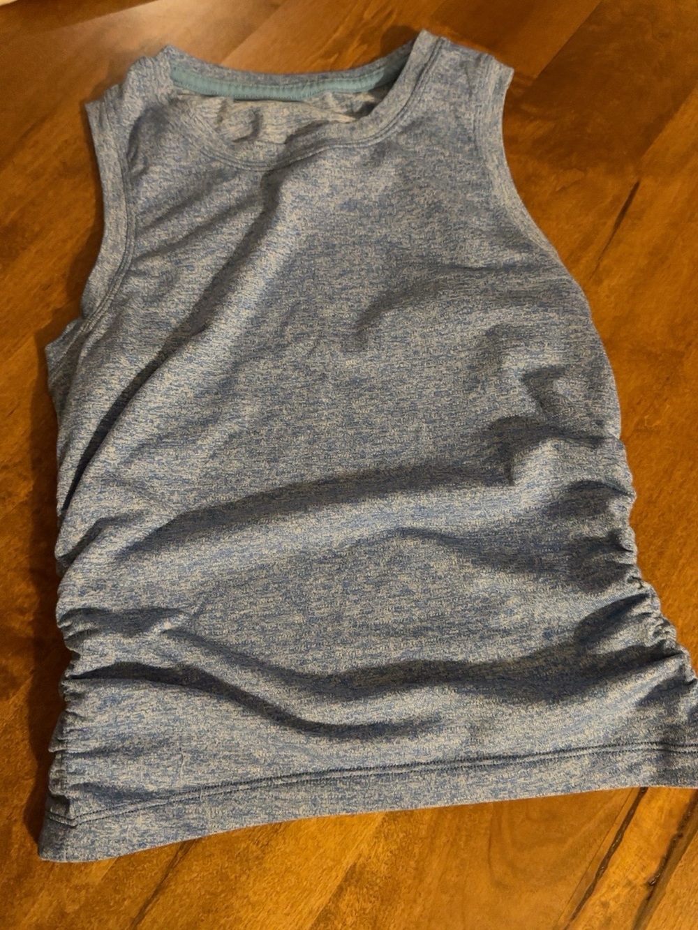 Lululemon Blue Heathered Ruched Side Stretch Tank Top No Size Tag